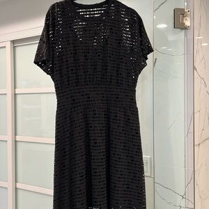 Everlane eyelet waisted dress in black, size large